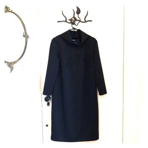 Long sleeve quilted black dress, size L